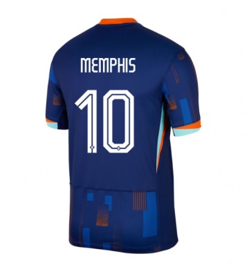 Holland Memphis Depay #10 Replika Udebanetrøje EM 2024 Kortærmet